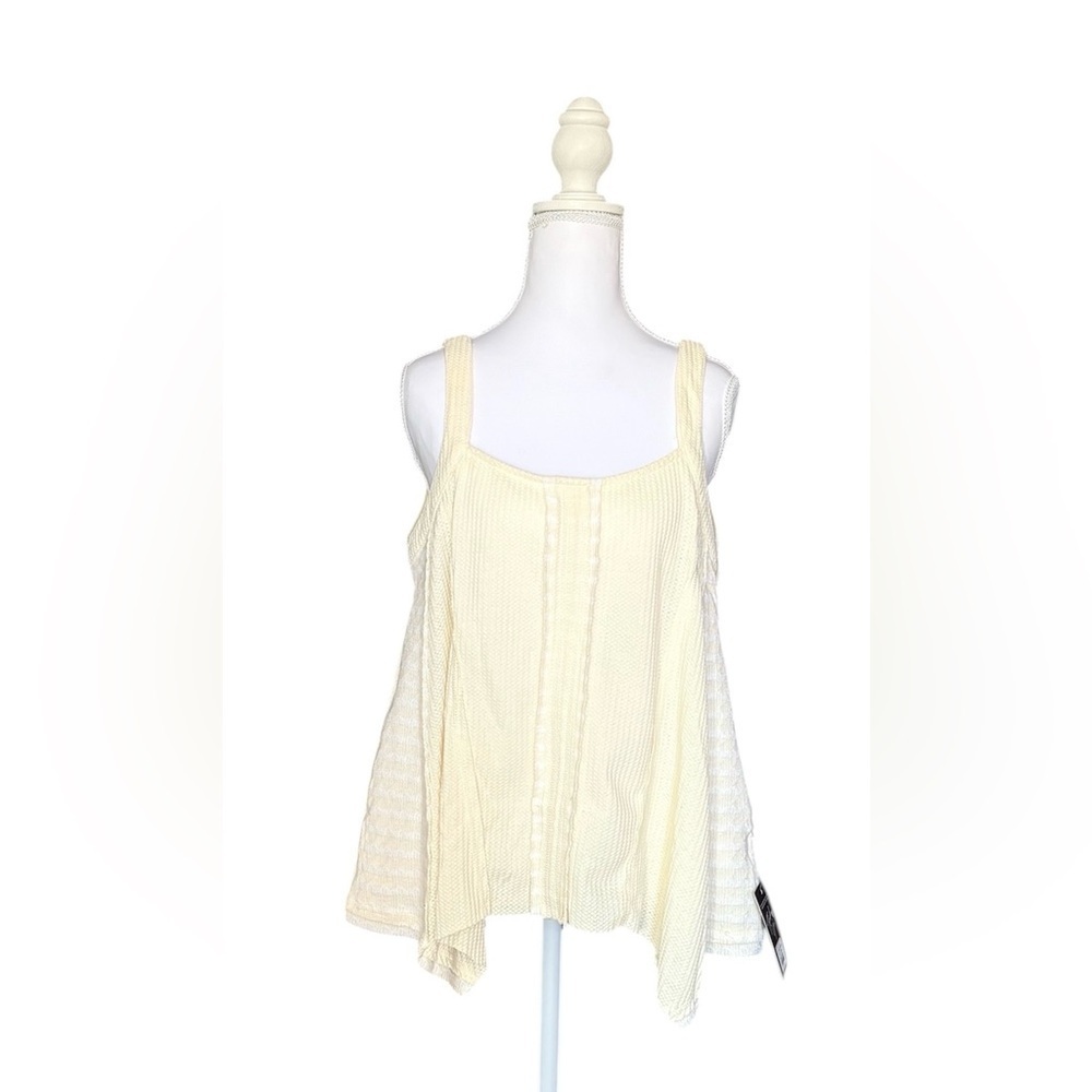 ✨ Listicle Cream Textured Boho Tank Top – NWT Size Large